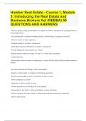 Humber Real Estate - Course 1, Module 5 Introducing the Real Estate and Business Brokers Act (REBBA)| 59 questions and answers