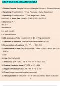 ASCP MLS CALCULATIONS QUESTIONS AND ANSWERS GRADED A+