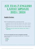 TEAS 7 - English - Questions & Answers Latest Update 2023 / 2024