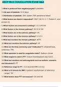 ASCP MLS COAGULATION EXAM QUESTIONS AND ANSWERS GRADED A+