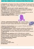 ASCP MLS HEMATOLOGY COAGULATION PRACTICE QUESTIONS AND ANSWERS GRADED A+