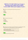 NBSTSA CST 2023&sol; 2024 Exam Version 1&vert; Questions and Verified Answers&vert;100&percnt; Correct &lpar;2023&sol; 2024 Latest Update&rpar; Grade A