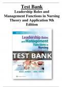 Test Bank Leadership Roles and Management Functions in Nursing Theory and Application 9th Edition  - All Chapters |A+ ULTIMATE GUIDE  2022