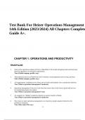 Test Bank For Heizer Operations Management 14th Edition (2023/2024) All Chapters Complete Guide A+. 