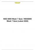 NSG 6005 Week 7 Quiz / NSG6005