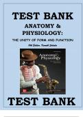 TEST BANK ANATOMY & PHYSIOLOGY: THE UNITY OF FORM AND FUNCTION, 10TH EDITION BY KENNETH SALADIN Anatomy & Physiology: The Unity of Form and Function, 10th Edition, Saladin, Test Bank With Answers Key
