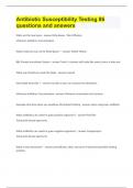 Antibiotic Susceptibility Testing &vert;86 questions and answers