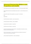 Advanced Pharmacology Midterm exam &vert;76 questions and answers