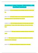 Plumbing Bundled Exams Questions and Answers &lpar;2023&sol;2024&rpar; &lpar;Complete&comma; Accurate&comma; and Verified&rpar;