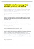 NURS 6521 Adv&period; Pharmacology Final Exam&vert; 197 questions and answers