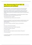 Adv&period; Pharmacology Final 6521&vert; 62 questions and answers