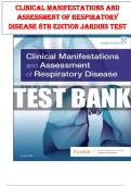 CLINICAL MANIFESTATIONS AND ASSESSMENT OF RESPIRATORY DISEASE 8TH EDITION JARDINS TEST BANK