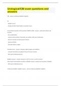 Urological CBI exam questions and answers&period;