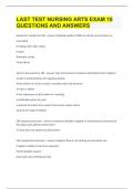 LAST TEST NURSING ARTS EXAM &vert;18 QUESTIONS AND ANSWERS&period;