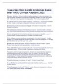 Texas Sae Real Estate Brokerage Exam With 100&percnt; Correct Answers 2023
