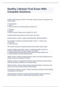 Healthy Lifestyle Final Exam With Complete Solutions&period;