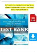 Foundations of Maternal-Newborn and Women's Health Nursing 8th Edition TEST BANK By Murray| Verified Chapter's 1 - 28 | Complete