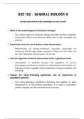 BIO 182 – GENERAL BIOLOGY II  EXAM QUESTIONS AND ANSWERS GUIDE