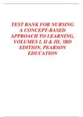 TEST BANK FOR NURSING A CONCEPT-BASED APPROACH TO LEARNING, VOLUMES I, II & III, 3RD EDITION, PEARSON EDUCATION
