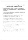 Dunphy Primary Care Hematological disorders  Questions With Complete Solutions