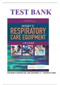  Test Bank for Mosby&rsquo;s Respiratory Care Equipment&comma; James M&period; Cairo&comma; 11th Edition All Chapters Covered