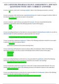 ATI CAPSTONE PHARMACOLOGY ASSESSMENT 1 2019 NGN QUESTIONS WITH  100&percnt; CORRECT ANSWERS
