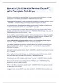 Nevada Life & Health Review ExamFX with Complete Solutions