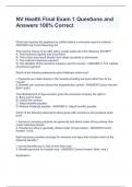 NV Health Final Exam 1 Questions and Answers 100&percnt; Correct