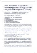 Texas Department of Agriculture Pesticide Applicator's study guide with complete solutions (Verified Answers) | Latest 2023/2024