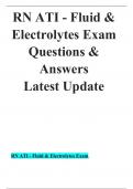 RN ATI - Fluid & Electrolytes Exam  Latest Update 2023&sol;2024 Questions & Answers 