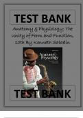 Test Bank for Anatomy and Physiology The Unity of Form and Function 10th Edition by Kenneth Saladin
