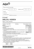 AQA A LEVEL PAPER 2 BIBLICAL HEBREW QUESTION PAPER  2023 (7677/2: prose literature)