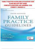 Family Practice Guidelines 5th Edition Cash  Glass Mullen Test Bank  COMPLETE QUESTIONS AND ANSWERS 100%  CORRECT| GRADED A+