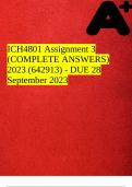 ICH4801 Assignment 3 &lpar;COMPLETE ANSWERS&rpar; 2023 &lpar;642913&rpar; - DUE 28 September 2023