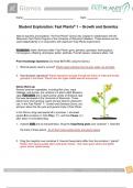 Student Exploration: BIO  101 : Fast Plants® 1 – Growth and Genetics Questions with Correct Answers
