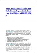 Excel Crash Course Exam from Wall Street Prep - Wall Street Prep. RATIONALS VERIFIED 1OO %