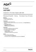 AQA A LEVEL PAPER 1C HISTORY QUESTION PAPER 2023 (7042/1C : Component 1C The tudors :england :1485-1603 )