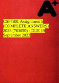 CSP4801 Assignment 5 &lpar;COMPLETE ANSWERS&rpar; 2023 &lpar;703059&rpar; - DUE 19 September 2023