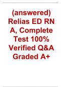 (answered) Relias ED RN A, Complete Test (2023-2024) 100% Verified Q&A Graded A+