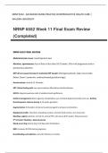 NRNP 6552 Week 11 Final Exam Review  2023 (Completed) | ADVANCED NURSE PRACTICE IN REPRODUCTIVE HEALTH CARE