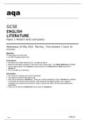 Aqa GCSE English Literature (8702/2) Question Paper May2023.