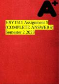 HSY1511 Assignment 5 &lpar;COMPLETE ANSWERS&rpar; Semester 2 2023