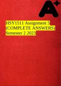 HSY1511 Assignment 5 (COMPLETE ANSWERS) Semester 2 2023