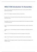 WGU C100 Introduction To Humanities&vert;102 Questions with 100&percnt; Correct Answers &vert; Updated &vert; Guaranteed A&plus;