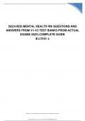 2023-HESI MENTAL HEALTH RN QUESTIONS AND ANSWERS FROM V1-V3 TEST BANKS FROM ACTUAL EXAMS 2023) COMPLETE GUIDE RATED A+