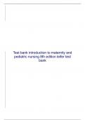 Test bank introduction to maternity and pediatric nursing 8th edition leifer test bank