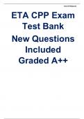ETA CPP Exam Test Bank 2023/2024 New Questions Included Graded A++