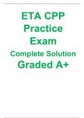 ETA CPP Practice Exam 2023/2024 Complete Solution Graded A+