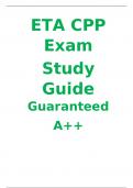 ETA CPP Exam Study Guide Guaranteed A++ Latest Update 2023/2024