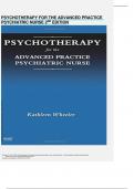 PSYCHOTHERAPY FOR THE ADVANCED PRACTICE PSYCHIATRIC NURSE 2ND EDITION